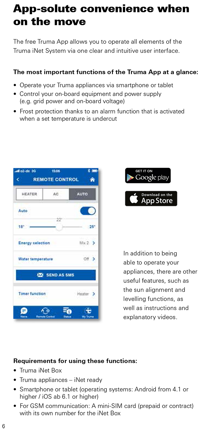 Truma iNet for Adventa air conditioning combi boiler and saphir air conditioning page 6